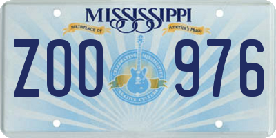 MS license plate ZOO976