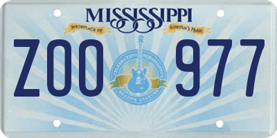 MS license plate ZOO977