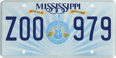 MS license plate ZOO979