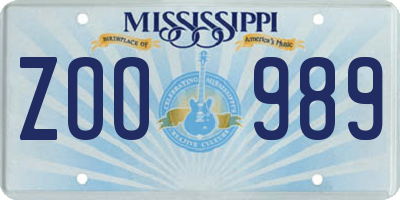 MS license plate ZOO989