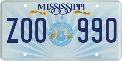 MS license plate ZOO990