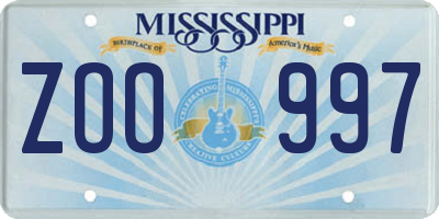 MS license plate ZOO997