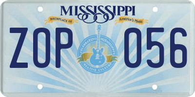 MS license plate ZOP056