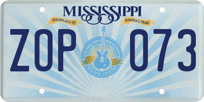 MS license plate ZOP073