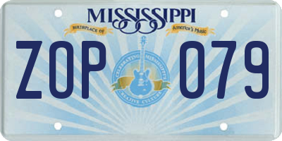 MS license plate ZOP079