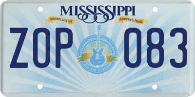 MS license plate ZOP083