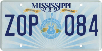 MS license plate ZOP084