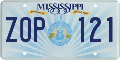 MS license plate ZOP121