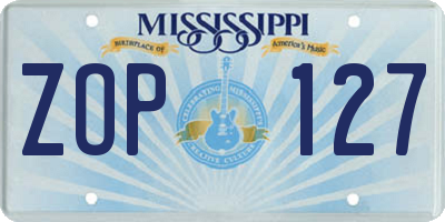 MS license plate ZOP127