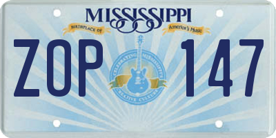 MS license plate ZOP147