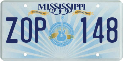 MS license plate ZOP148