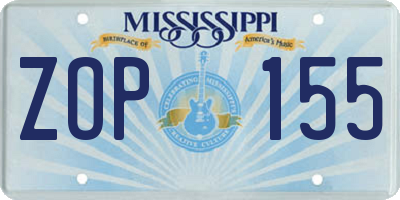 MS license plate ZOP155