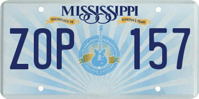 MS license plate ZOP157