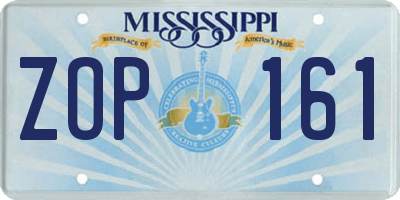 MS license plate ZOP161