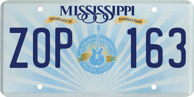 MS license plate ZOP163