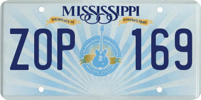 MS license plate ZOP169
