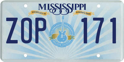 MS license plate ZOP171