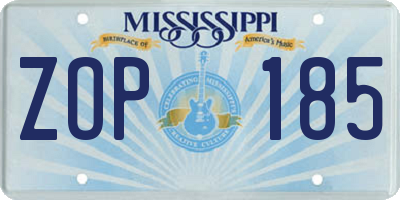 MS license plate ZOP185