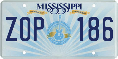 MS license plate ZOP186
