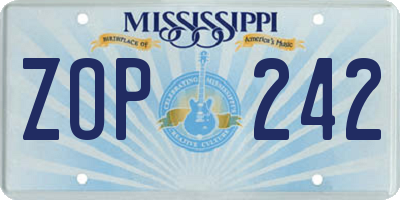 MS license plate ZOP242