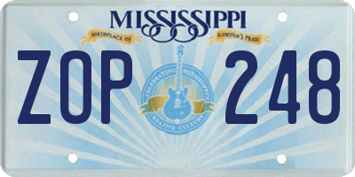 MS license plate ZOP248