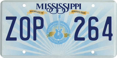 MS license plate ZOP264