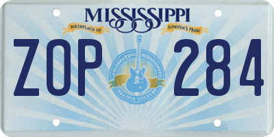MS license plate ZOP284