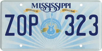 MS license plate ZOP323