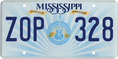 MS license plate ZOP328