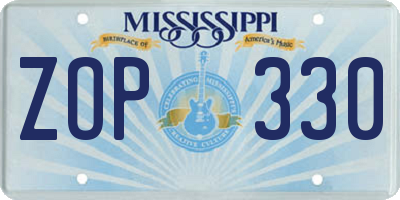 MS license plate ZOP330