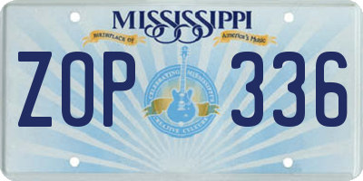 MS license plate ZOP336