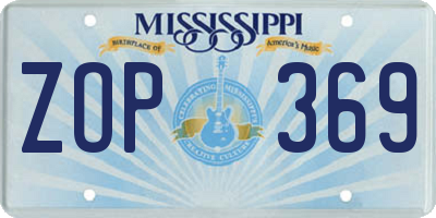 MS license plate ZOP369