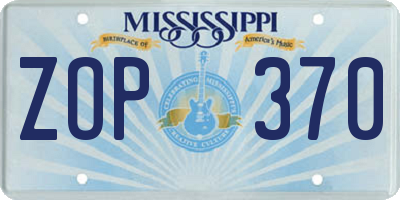 MS license plate ZOP370