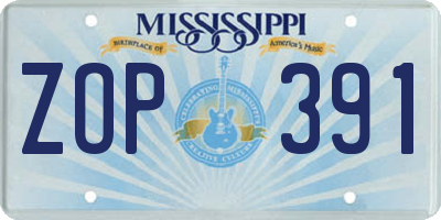 MS license plate ZOP391