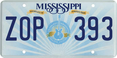 MS license plate ZOP393