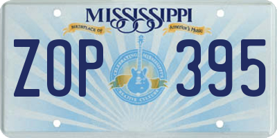 MS license plate ZOP395