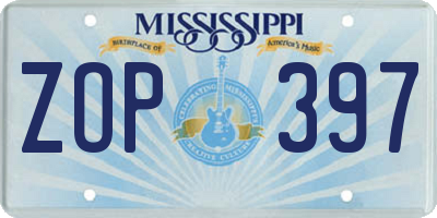 MS license plate ZOP397