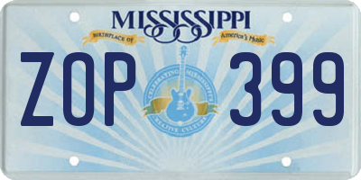 MS license plate ZOP399