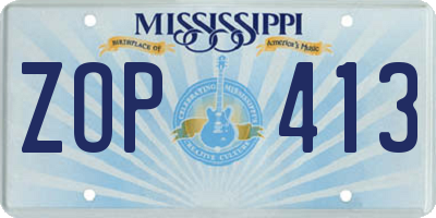 MS license plate ZOP413