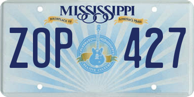 MS license plate ZOP427