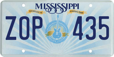 MS license plate ZOP435