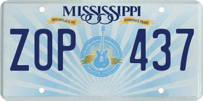 MS license plate ZOP437