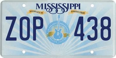 MS license plate ZOP438
