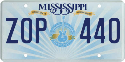 MS license plate ZOP440