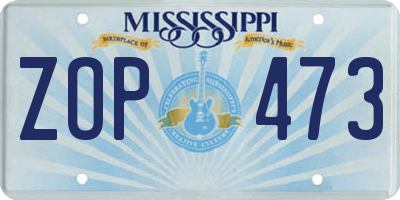 MS license plate ZOP473