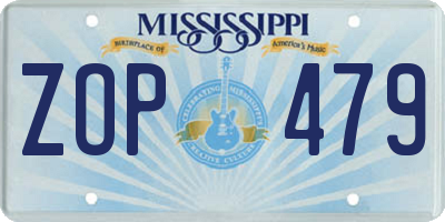 MS license plate ZOP479