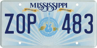 MS license plate ZOP483