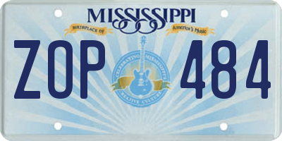 MS license plate ZOP484
