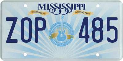 MS license plate ZOP485