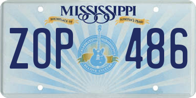 MS license plate ZOP486
